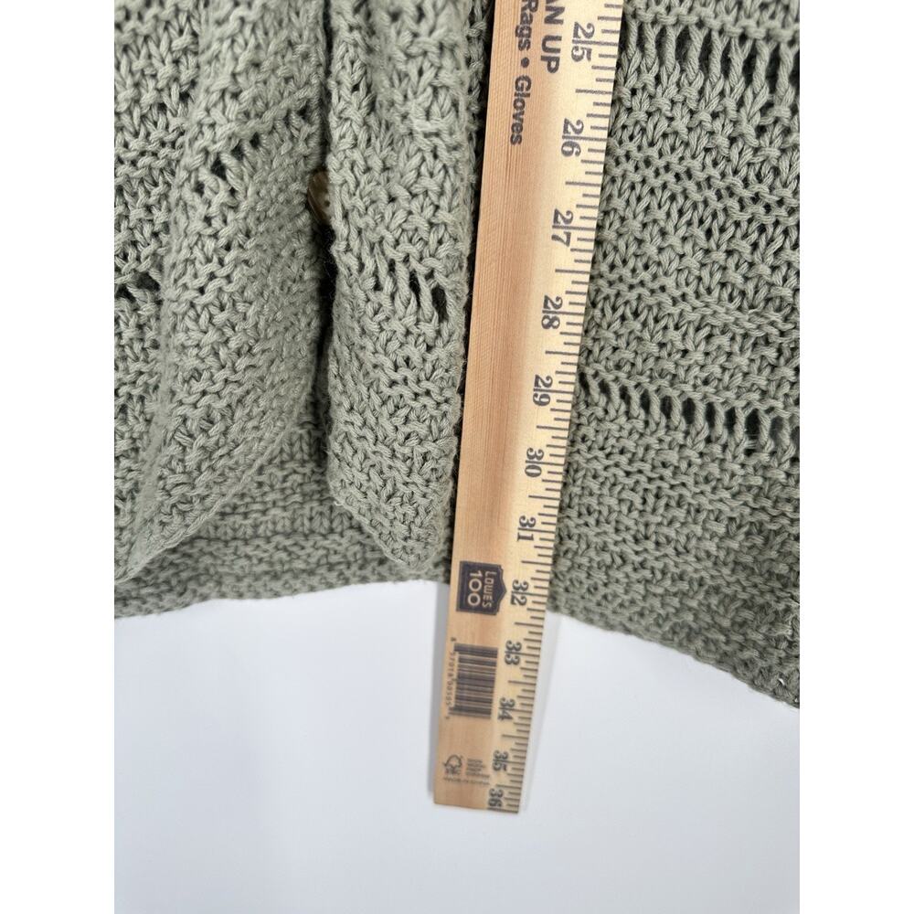 VTG 90s Y2K Sage Green Crochet Boho Cardigan Vest Cottage Grandma XL Hunt Club - Picture 5 of 6